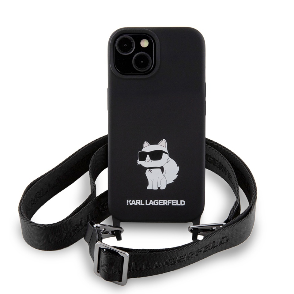 Husa pentru iPhone 15, Silicone, Karl Lagerfeld, Negru - 2 | YEO