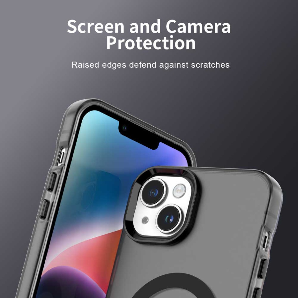 Husa pentru iPhone 15, SKYDDAR INOVATION, CandyCase, Magsafe, set cu sticker, Negru - 3 | YEO