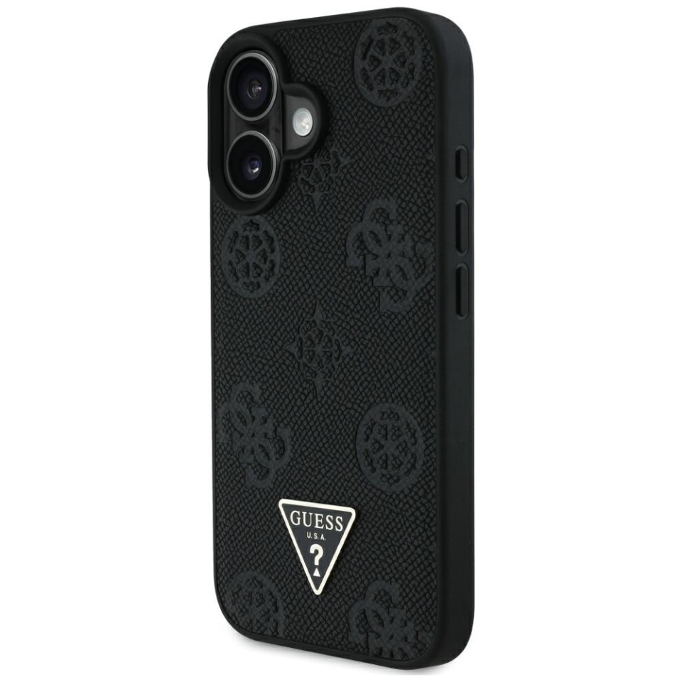 Husa pentru iPhone 16, Grained Triangle, Guess, Negru - 3 | YEO
