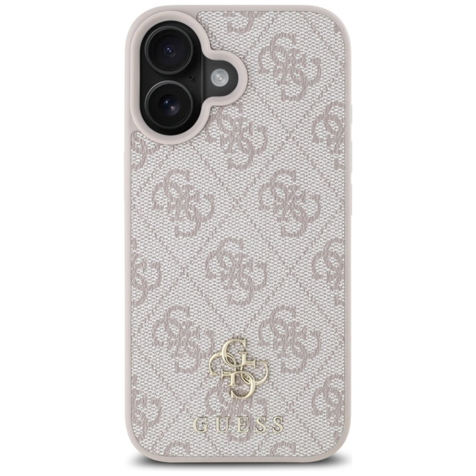 Husa pentru iPhone 16, Guess, 4G Small and Classic Logo MagSafe, Protectie Slim, Roz deschis - 1 | YEO