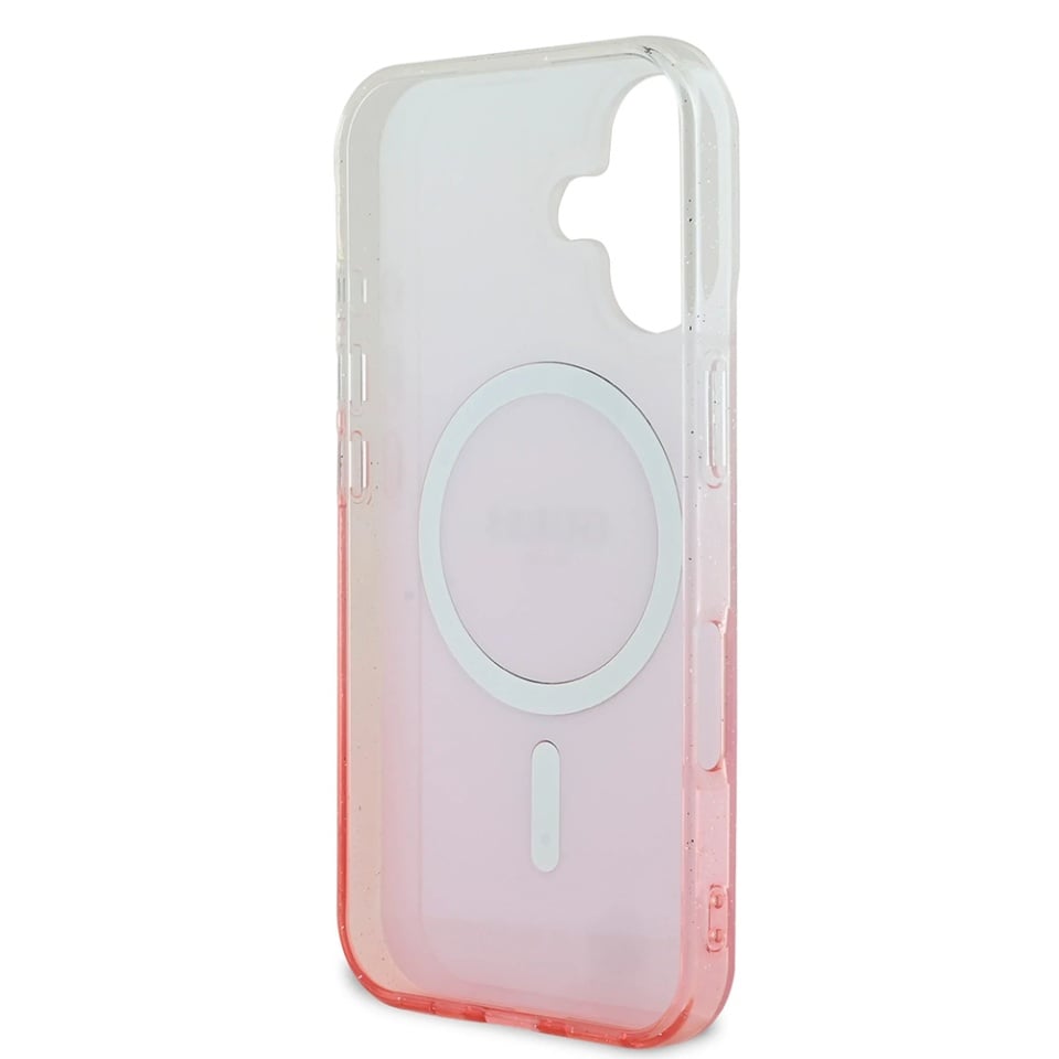 Husa pentru iPhone 16, IML Glitter Gradient MagSafe, Guess - Maro - 6