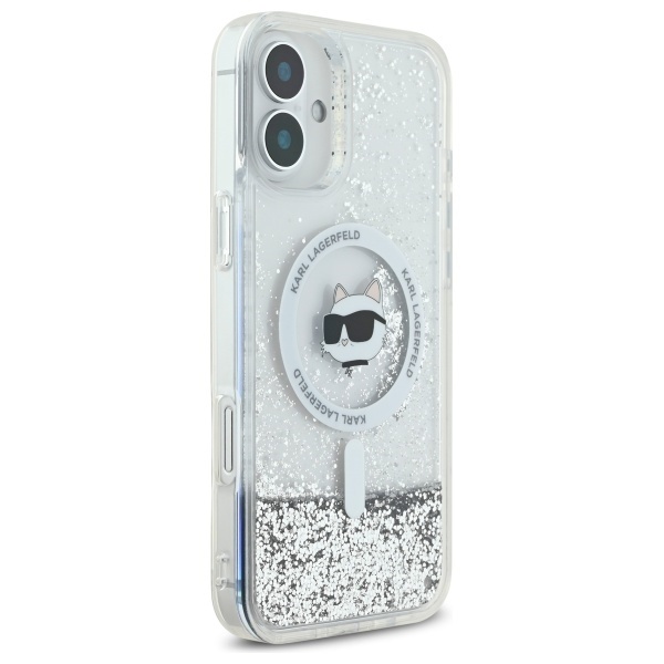 Husa pentru iPhone 16, Liquid Glitter MagSafe, Karl Lagerfeld - Transparenta - 1 | YEO