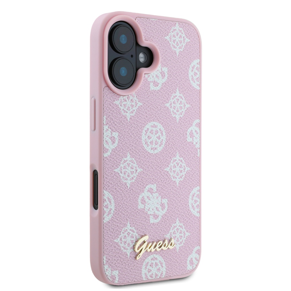 Husa pentru iPhone 16 Peony Script MagSafe, Guess - Roz - 3 | YEO