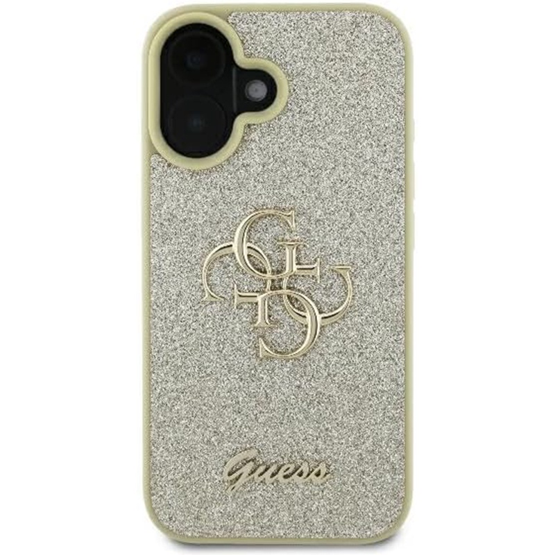 Husa pentru iPhone 16 Plus, Glitter Fixed Big 4G, Protectie Slim, Guess, Auriu - 1 | YEO