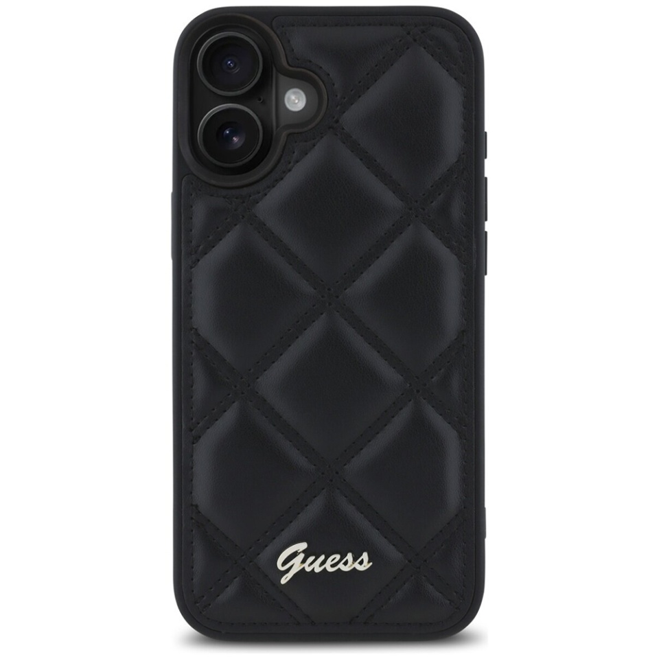 Husa pentru iPhone 16 Plus Quilted Metal Logo, Guess - Negru - 1 | YEO