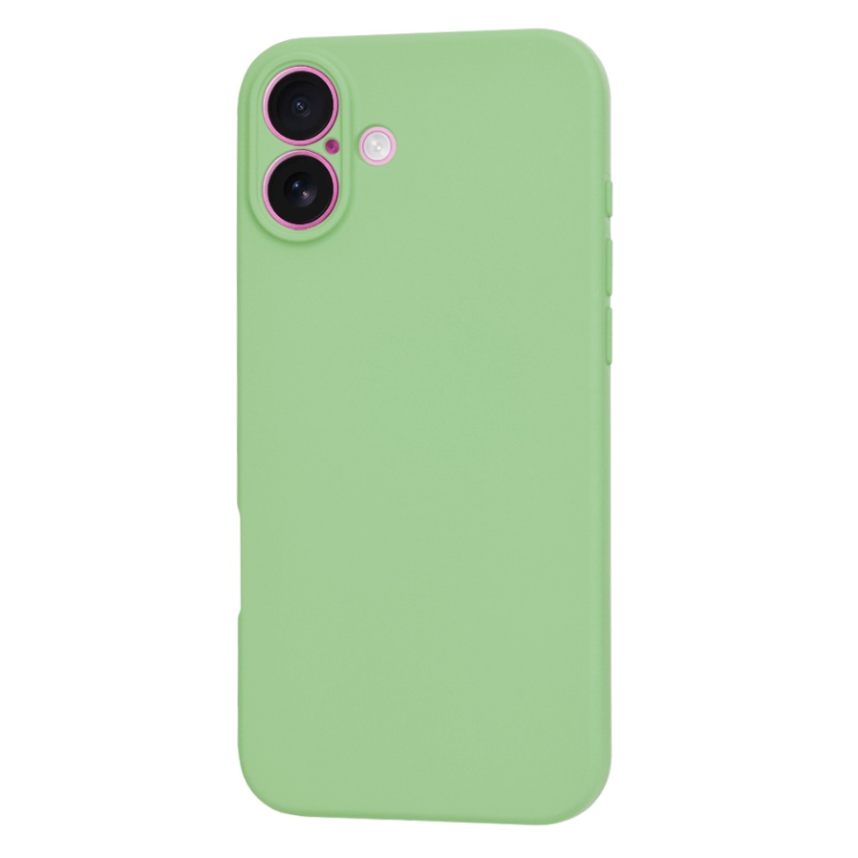 Husa pentru iPhone 16 Plus, SKYDDAR INNOVATION, din Silicon Catifelat, SoftElegance , Verde deschis, set cu sticker - 2 | YEO