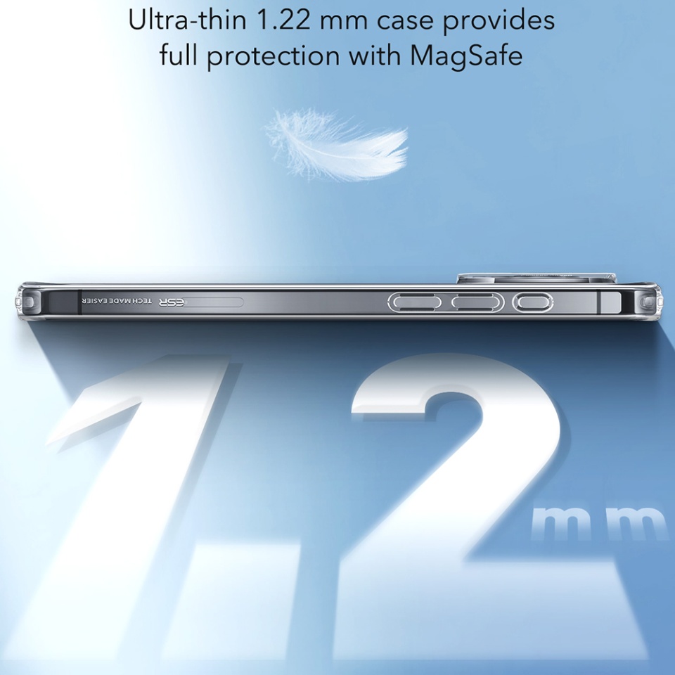Husa pentru iPhone 16 Plus, slim MagSafe, ESR Zero HaloLock - Transparenta - 1 | YEO