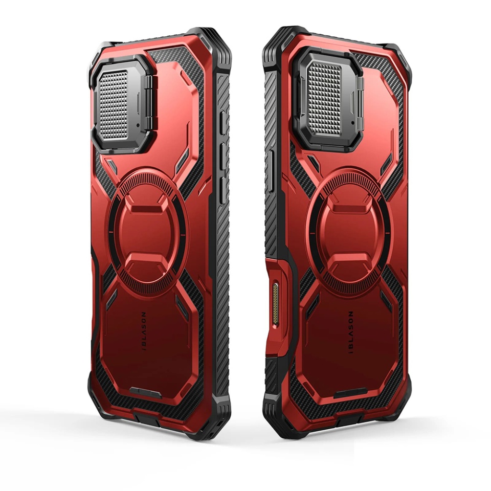 Husa pentru iPhone 16 Pro, Kickstand, AntiSock, I-Blason Armorbox - Rosu - 1 | YEO