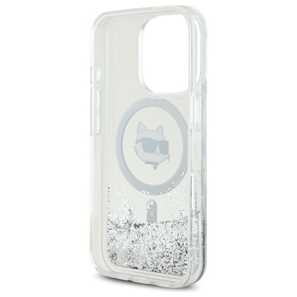 Husa pentru iPhone 16 Pro, Liquid Glitter MagSafe, Karl Lagerfeld - Transparenta - 3 | YEO