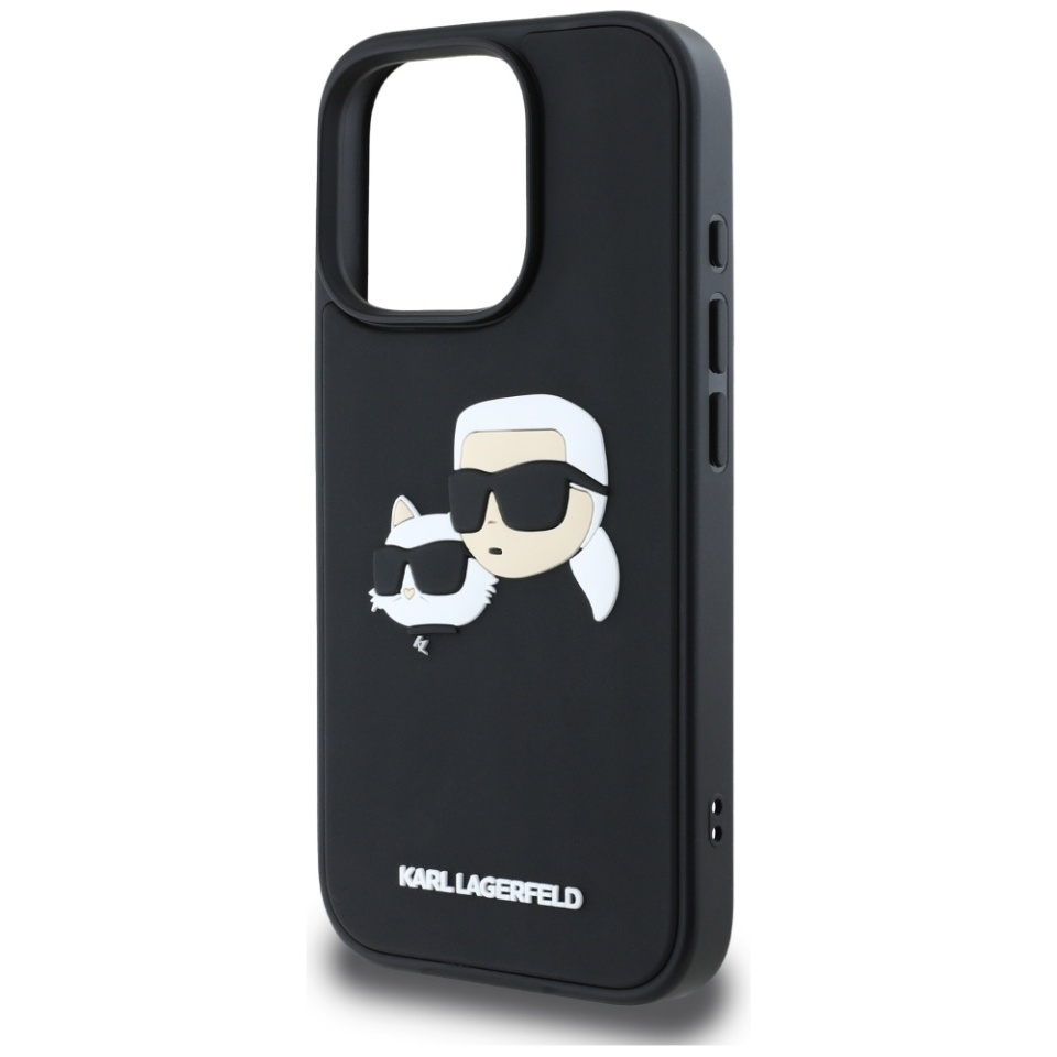 Husa pentru iPhone 16 Pro Max, 3D Design, Karl Lagerfeld, Negru - 1 | YEO
