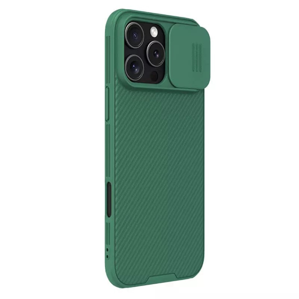 Husa pentru iPhone 16 Pro Max cu inel magnetic si protectie camera Nillkin CamShield - Verde - 3 | YEO