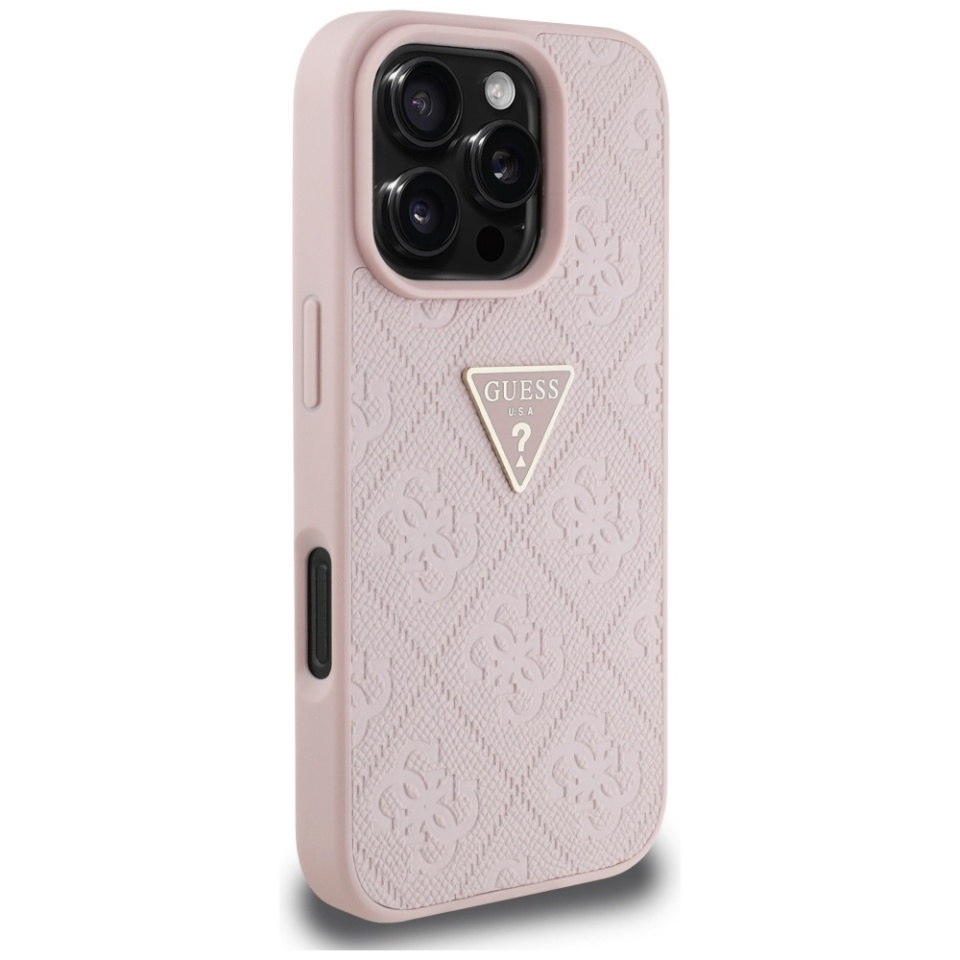 Husa pentru iPhone 16 Pro Max, Guess 4G Metal Logo, Protectie Slim, Compatibila, Roz - 3 | YEO