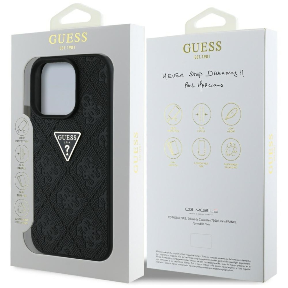 Husa pentru iPhone 16 Pro Max, Guess 4G Metal Logo, Protectie Slim, Compatibila, Negru - 7