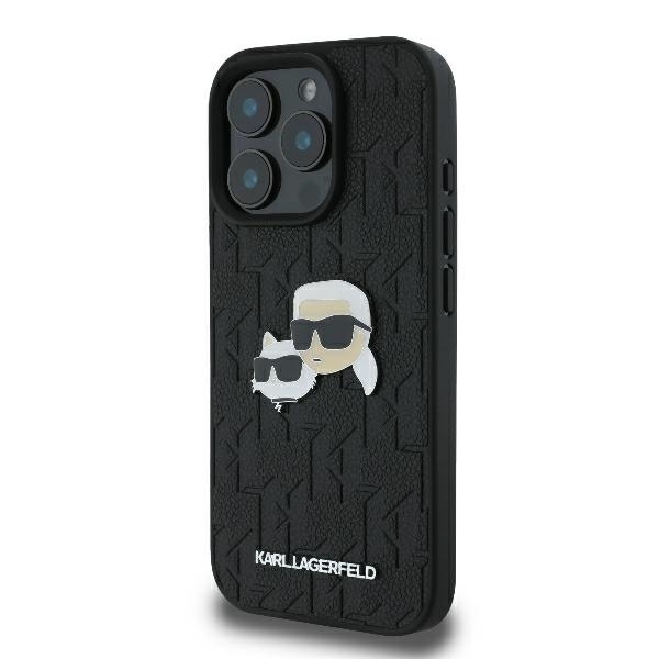 Husa pentru iPhone 16 Pro Max, Hardcase Leather Monogram, Karl Lagerfeld - Negru - 3 | YEO