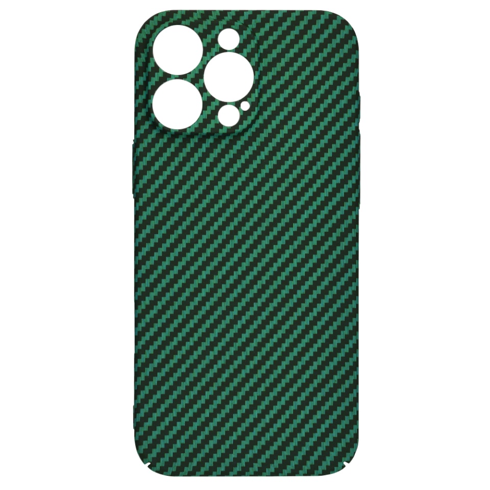 Husa pentru iPhone 16 Pro Max, SKYDDAR INNOVATION, textura carbon, Carbonite FiberShell, Verde, set cu sticker - 3 | YEO