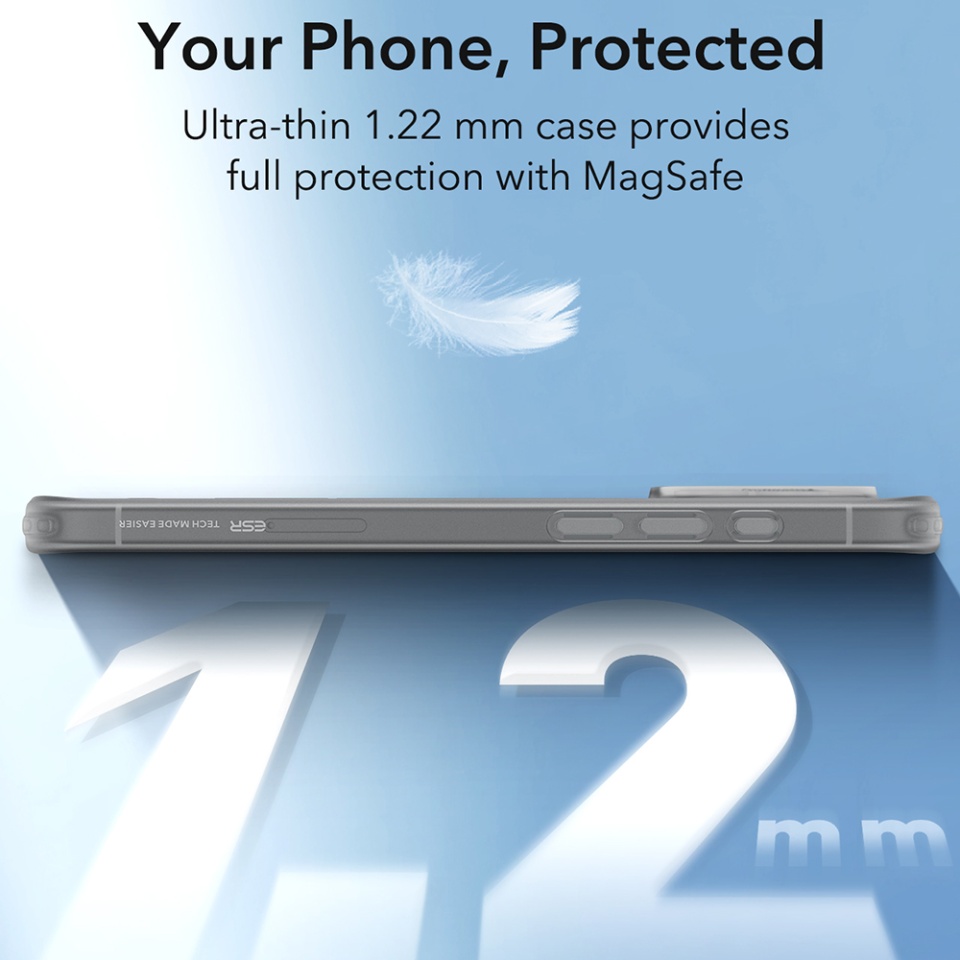 Husa pentru iPhone 16 Pro Max, slim MagSafe, ESR Zero HaloLock - Gri - 1 | YEO