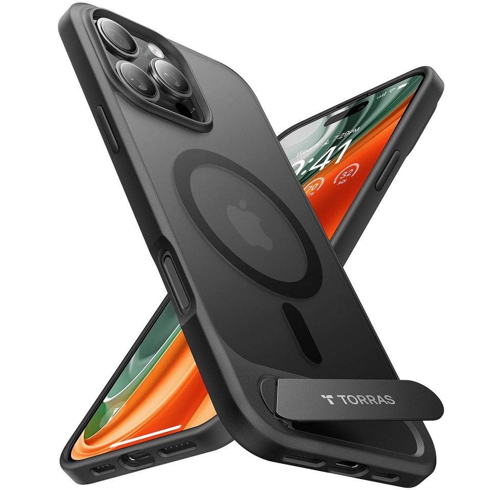 Husa pentru iPhone 16 Pro Max, Torras Pstand MagSafe, Negru