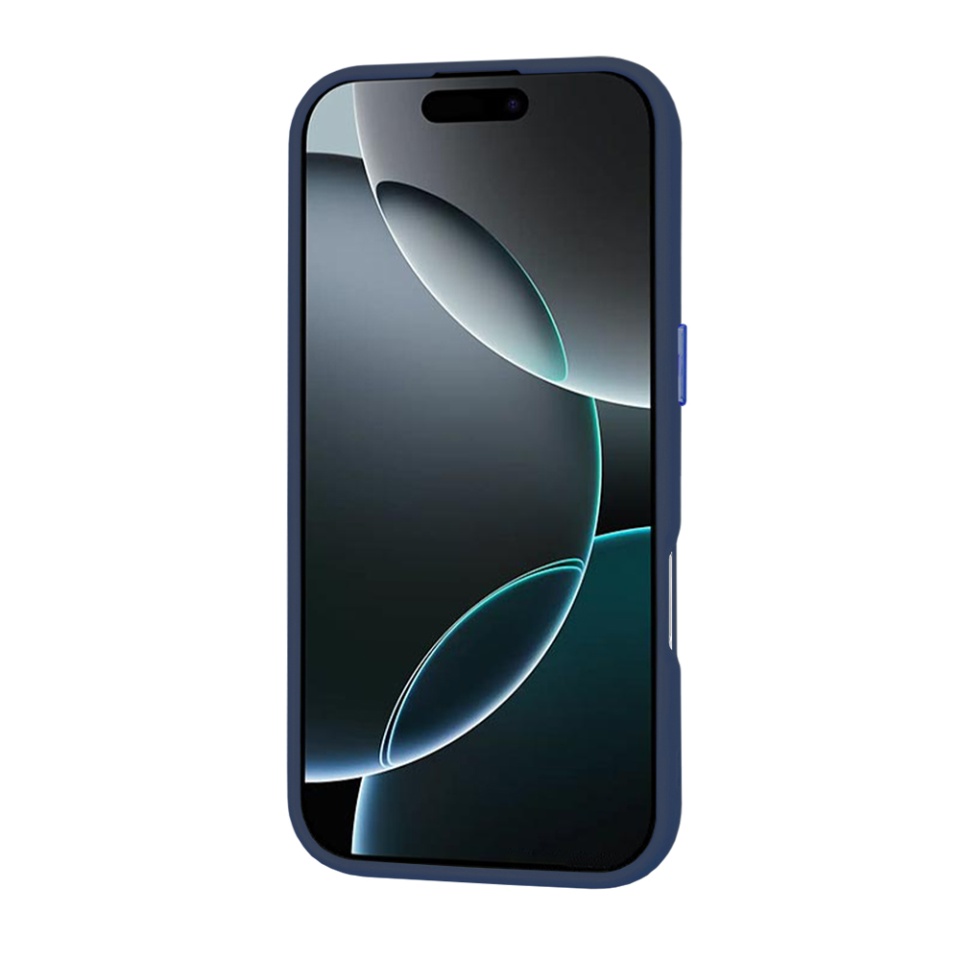 Husa pentru iPhone 16 Pro, SKYDDAR INNOVATION, HaloFrost MagSafe, Antisoc, set cu sticker, Bleumarin - 1 | YEO