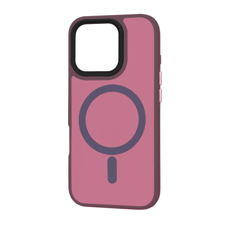 Husa pentru iPhone 16 Pro, SKYDDAR INNOVATION, HaloFrost MagSafe, Antisoc, set cu sticker, Bordo - 3 | YEO