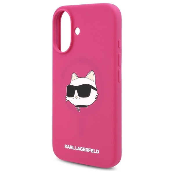 Husa pentru iPhone 16, Silicone MagSafe, Karl Lagerfeld - Fucsia - 3 | YEO