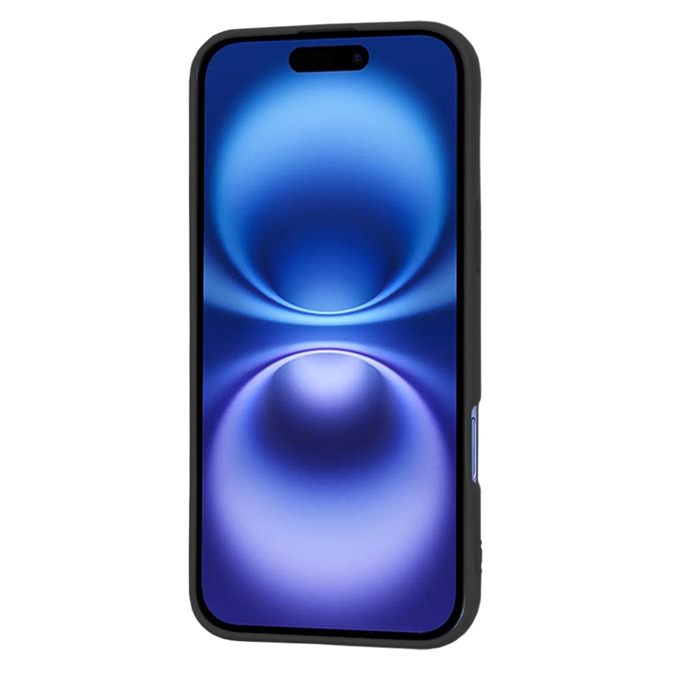 Husa pentru iPhone 16, SKYDDAR INNOVATION, din Silicon Catifelat, SoftElegance , Negru, set cu sticker - 1 | YEO
