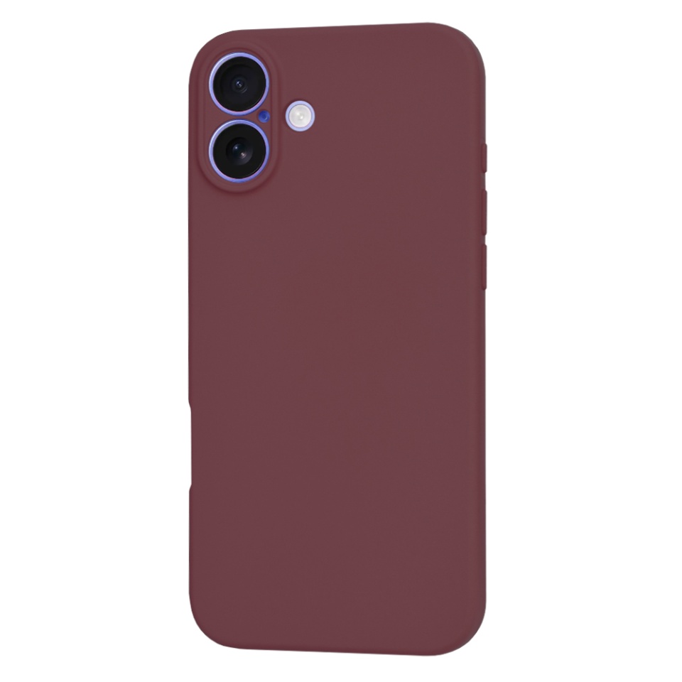Husa pentru iPhone 16, SKYDDAR INNOVATION, din Silicon Catifelat, SoftElegance , Bordo, set cu sticker - 2 | YEO
