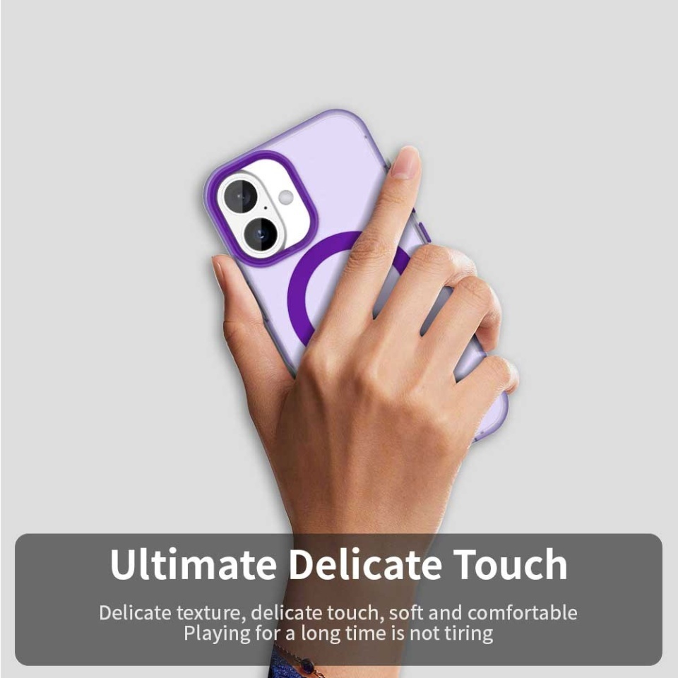 Husa pentru iPhone 16, SKYDDAR INOVATION, CandyCase, Magsafe, set cu sticker, Mov - 3 | YEO
