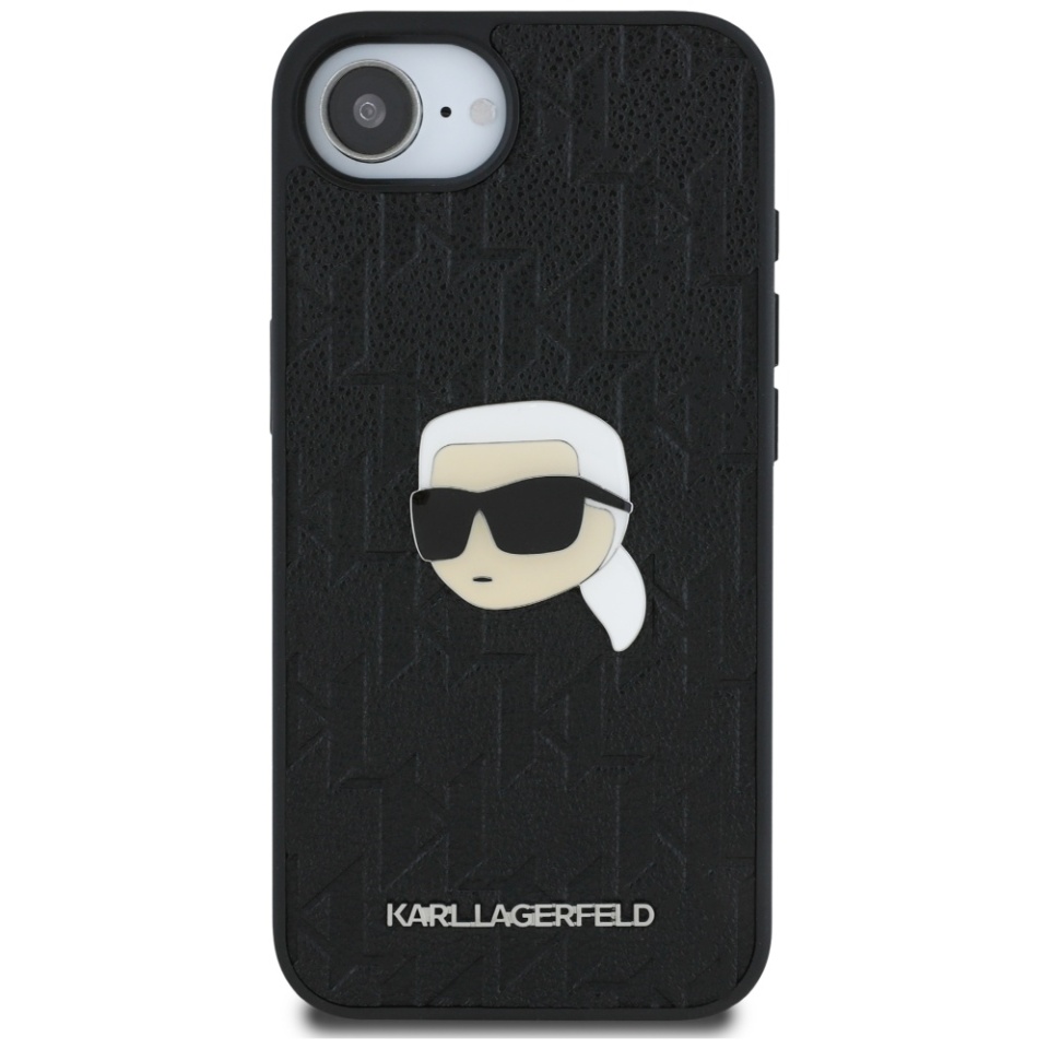 Husa pentru iPhone 16e, Hardcase Leather Monogram, Karl Lagerfeld, Kaki - 2 | YEO