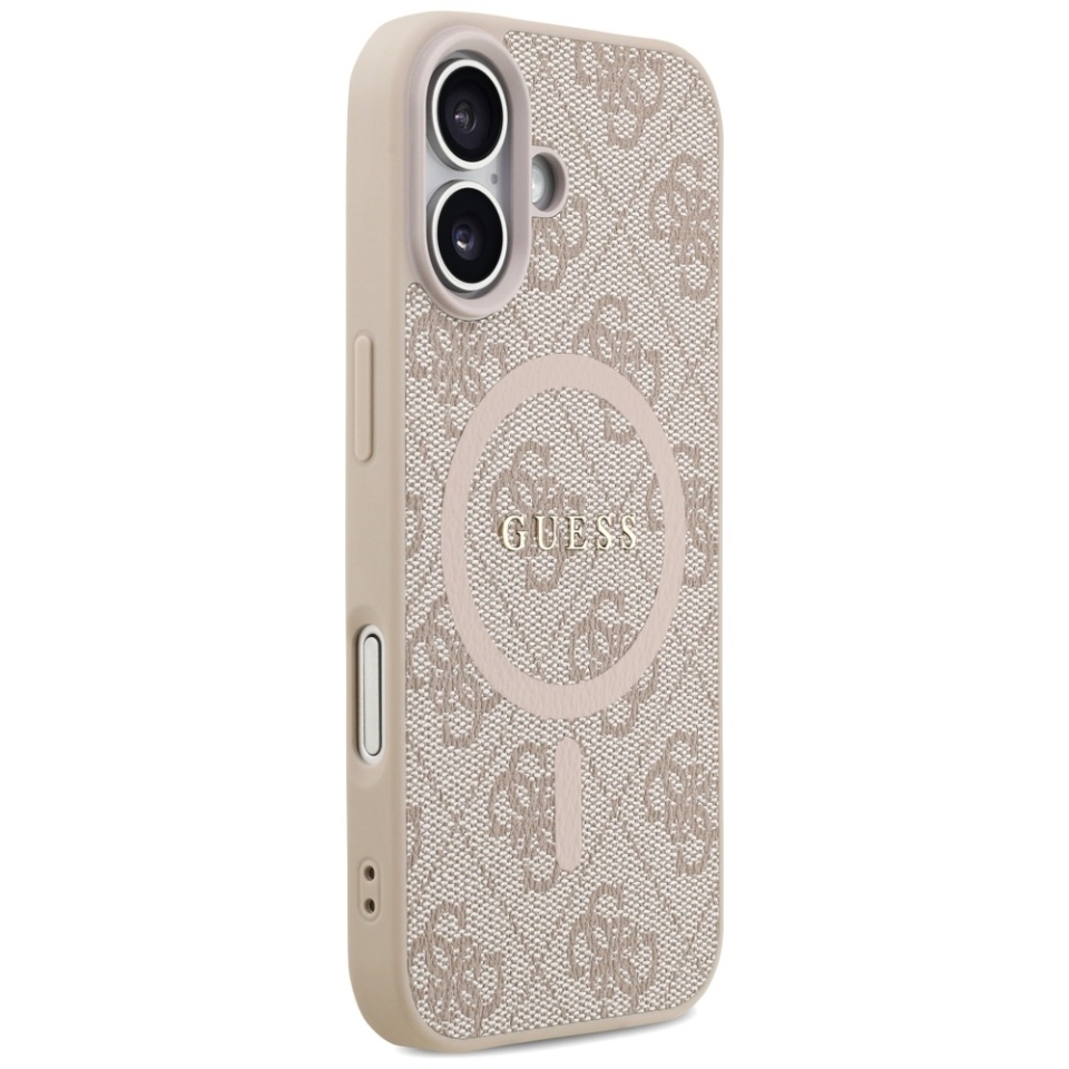 Husa pentru iPhone 17, 4G Ring Classic Logo MagSafe, Guess, Roz - 2 | YEO