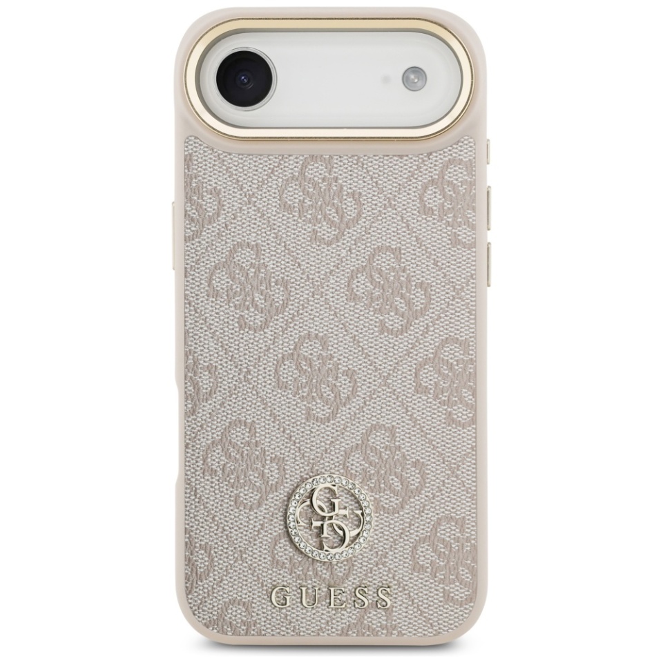 Husa pentru iPhone 17 Air, 4G Strass Logo with Big Strap Metal Button MagSafe, Protectie Slim, Roz - 1 | YEO