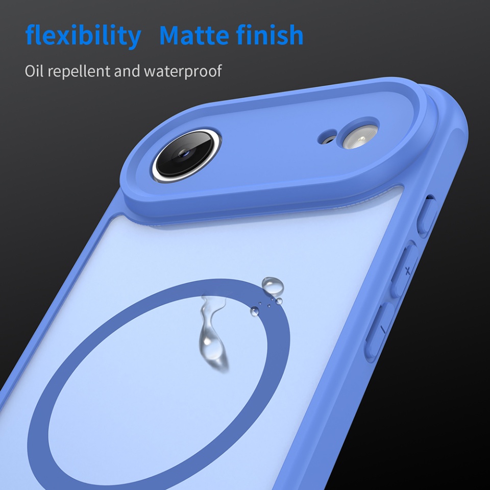 Husa pentru iPhone 17 Air, SKYDDAR INNOVATION, HaloFrost MagSafe II, Antisoc, set cu sticker, Albastru - 3 | YEO