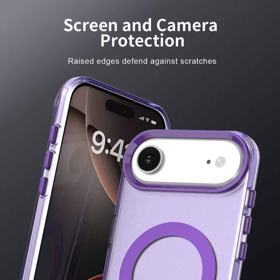 Husa pentru iPhone 17 Air, SKYDDAR INOVATION, CandyCase, Magsafe, set cu sticker, Mov - 3 | YEO