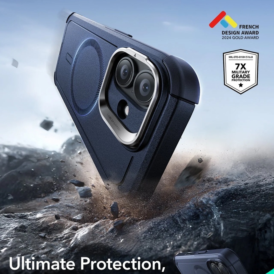 Husa pentru iPhone 17, ESR Cyber Armor Kickstand, Albastru - 3 | YEO