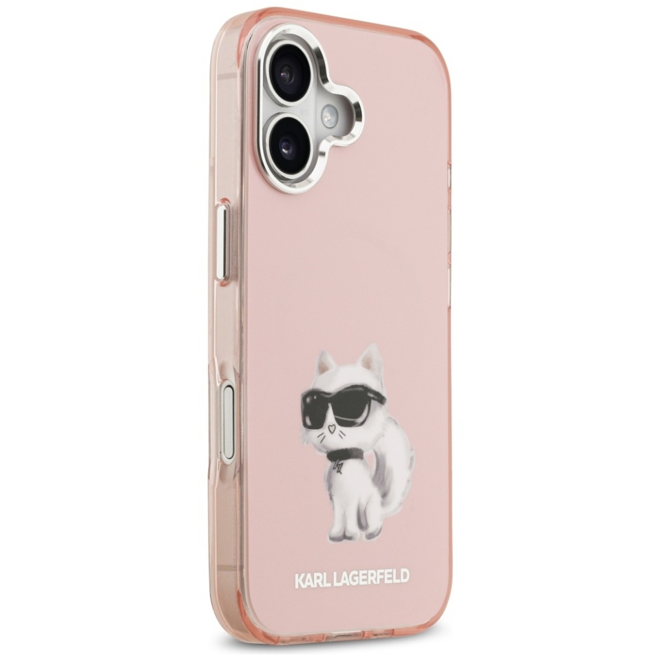 Husa pentru iPhone 17, IML Glitter K&C Heads Logo MagSafe, Clear Mono Karl&Choupette - 1 | YEO
