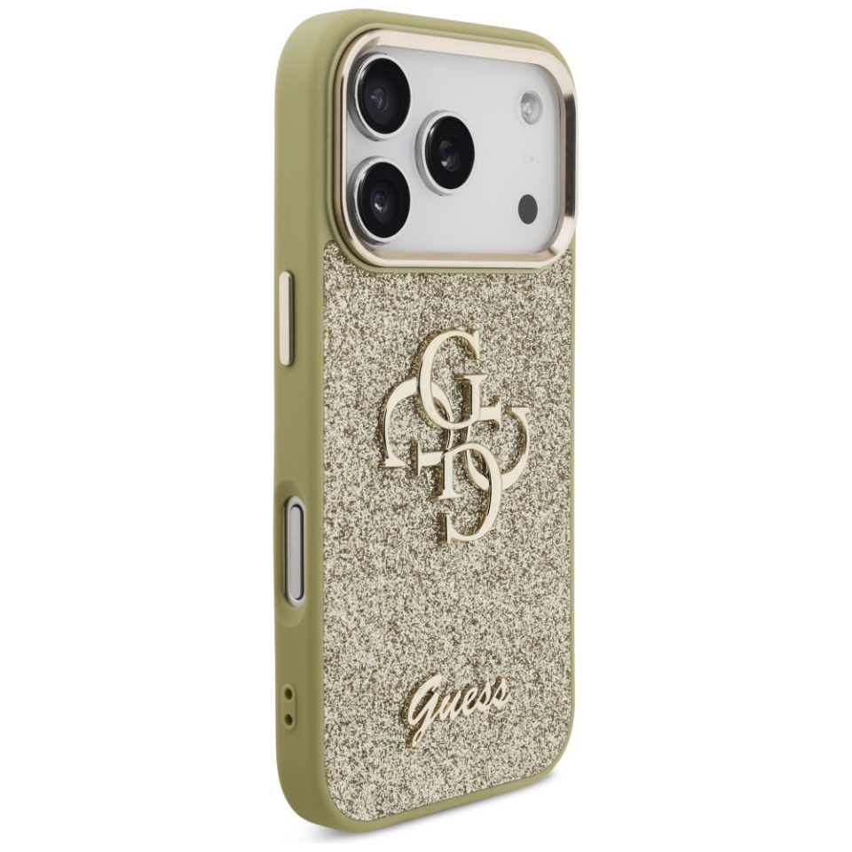 Husa pentru iPhone 17 Pro, Glitter Fixed Big 4G, Protectie Slim, Guess, Auriu - 2 | YEO