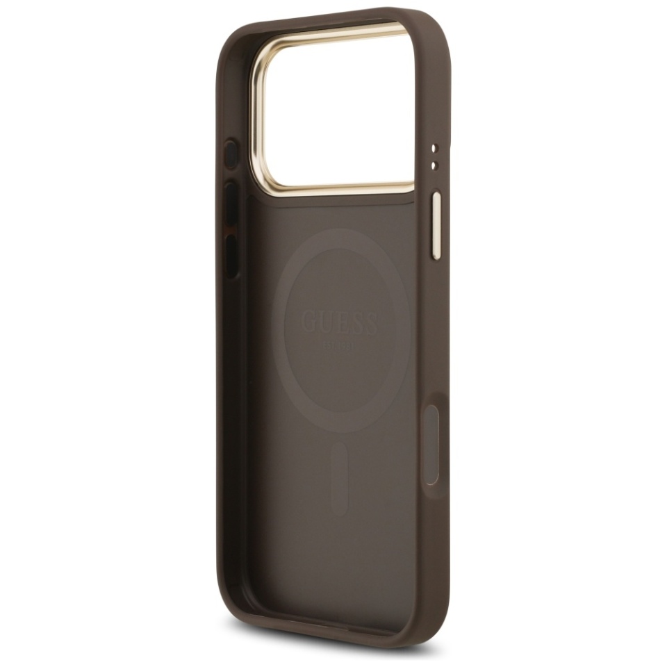 Husa pentru iPhone 17 Pro, Guess, Hardcase 4G Classic MagSafe, Maro - 1 | YEO