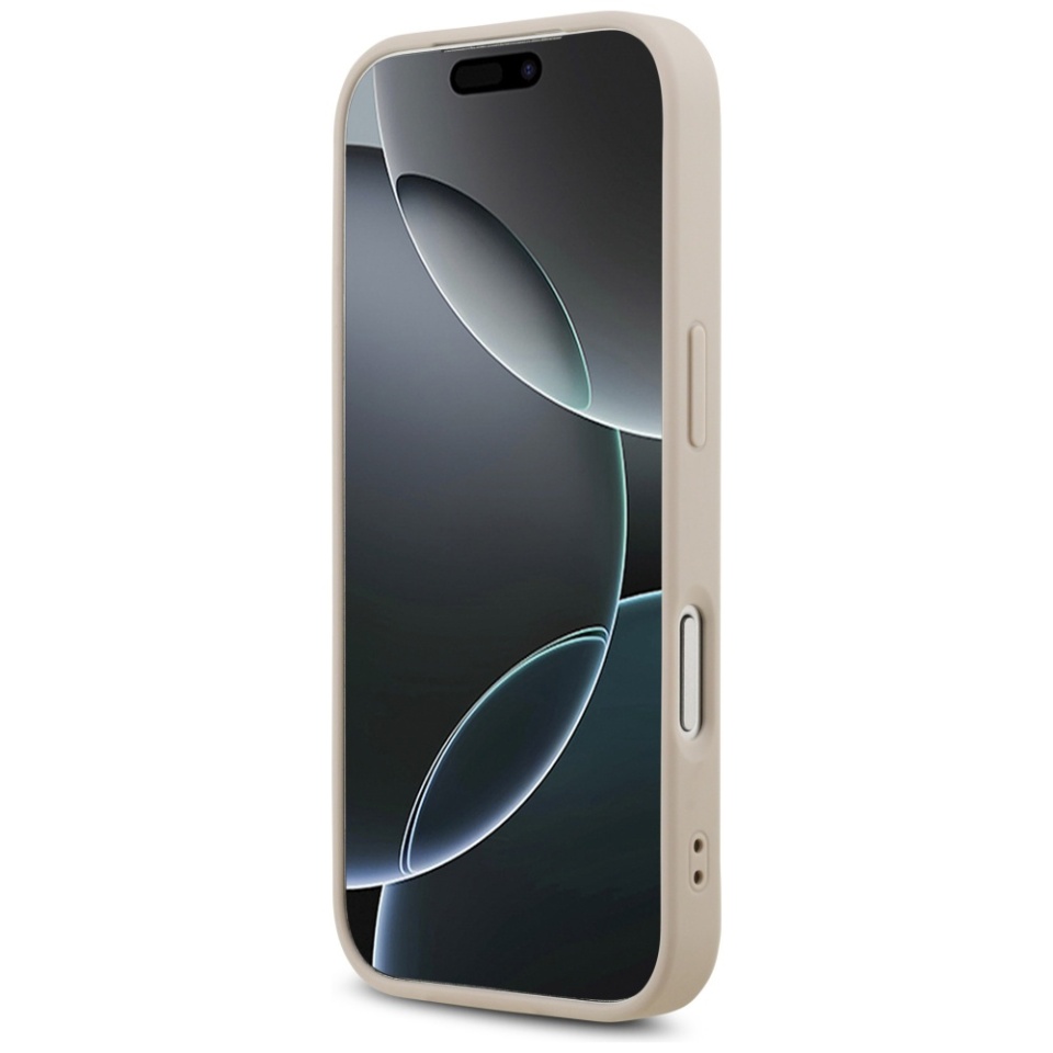Husa pentru iPhone 17 Pro, Guess, Leather 4G Triangle Strass, Roz - 2 | YEO