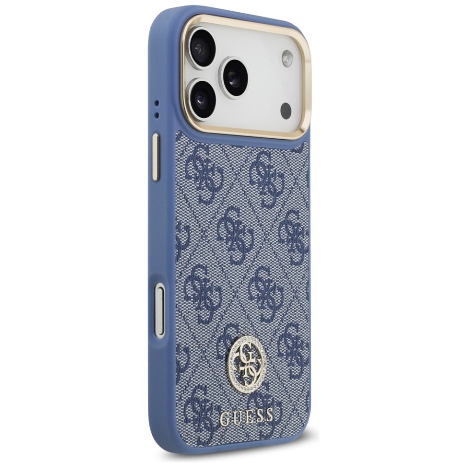 Husa pentru iPhone 17 Pro Max, 4G Strass Logo with Big Strap Metal Button MagSafe, Protectie Slim, Albastru - 2 | YEO