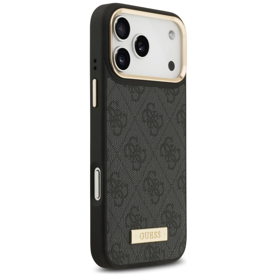 Husa pentru iPhone 17 Pro Max, Guess, Hardcase 4G Logo Plate MagSafe, Negru - 2 | YEO