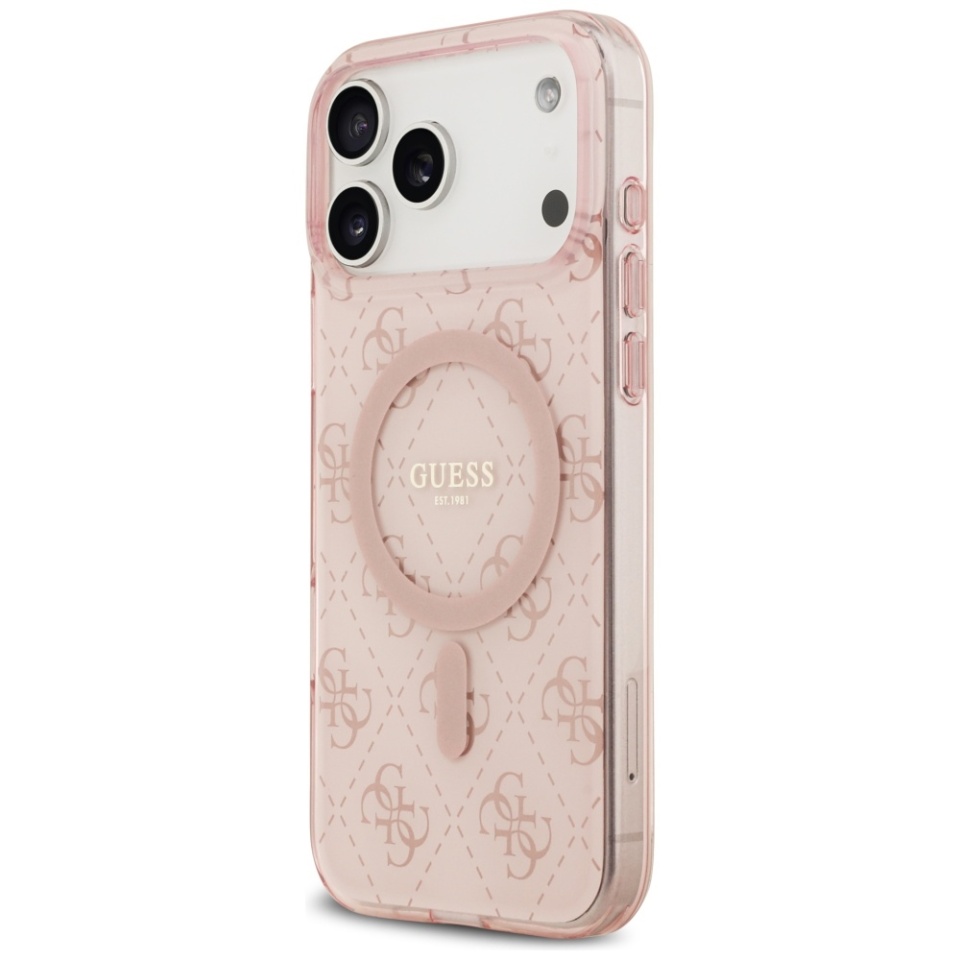 Husa pentru iPhone 17 Pro Max, IML 4G Background MagSafe, Guess, Roz - 3 | YEO