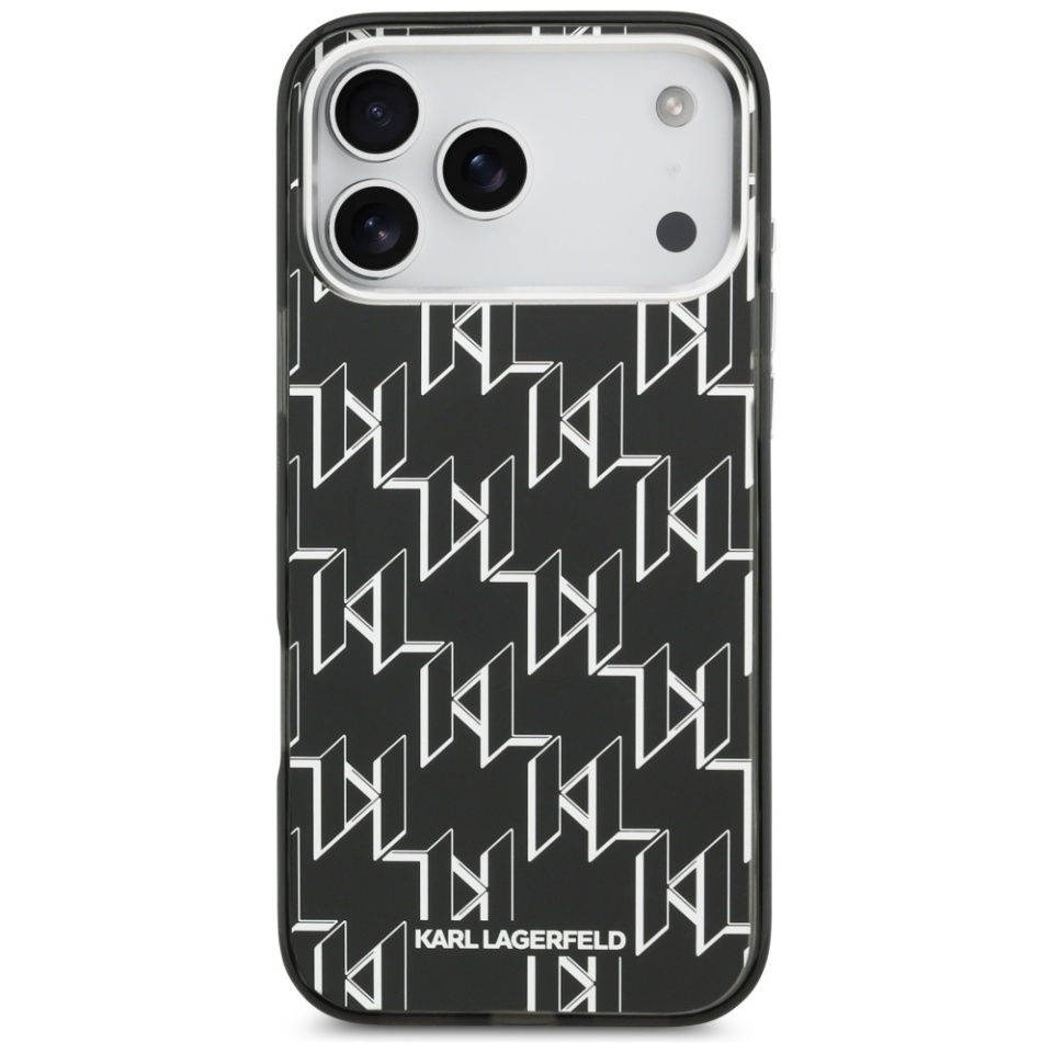 Husa pentru iPhone 17 Pro Max, IML Glitter K&C Heads Logo MagSafe, Clear Mono Karl&Choupette - 2 | YEO