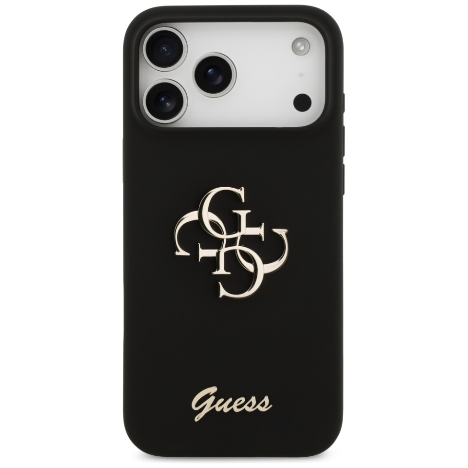 Husa pentru iPhone 17 Pro Max, Silicone Big 4G Script, Protectie Slim, Negru - 1 | YEO