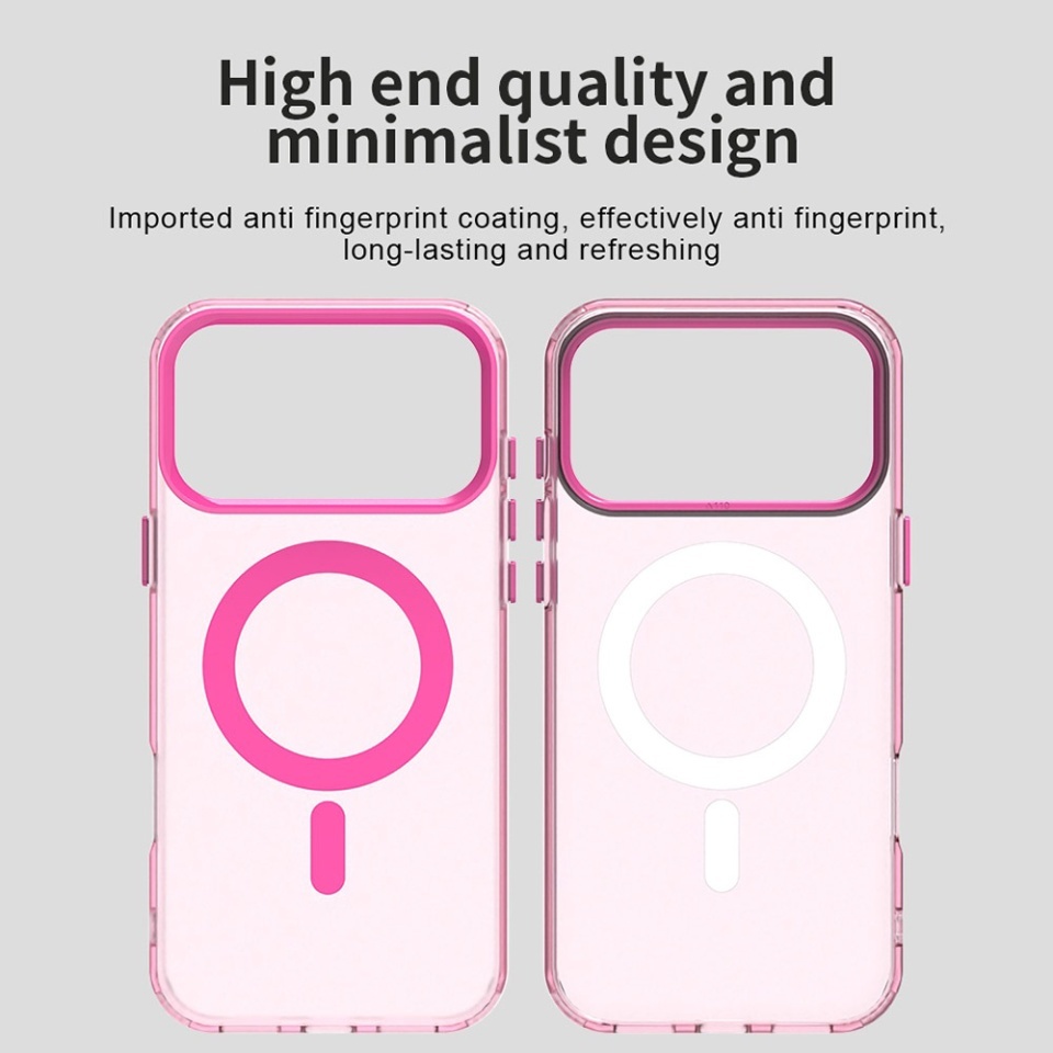 Husa pentru iPhone 17 Pro Max, SKYDDAR INOVATION, CandyCase, Magsafe, set cu sticker, Roz - 1 | YEO