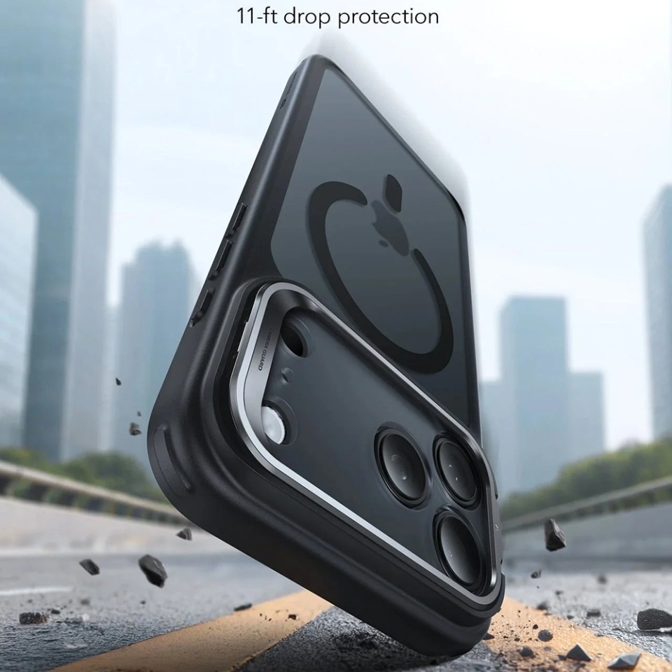 Husa pentru iPhone 17 Pro Max, slim, ESR Classic Hybrid HaloLock Kickstand, Negru frost - 1 | YEO