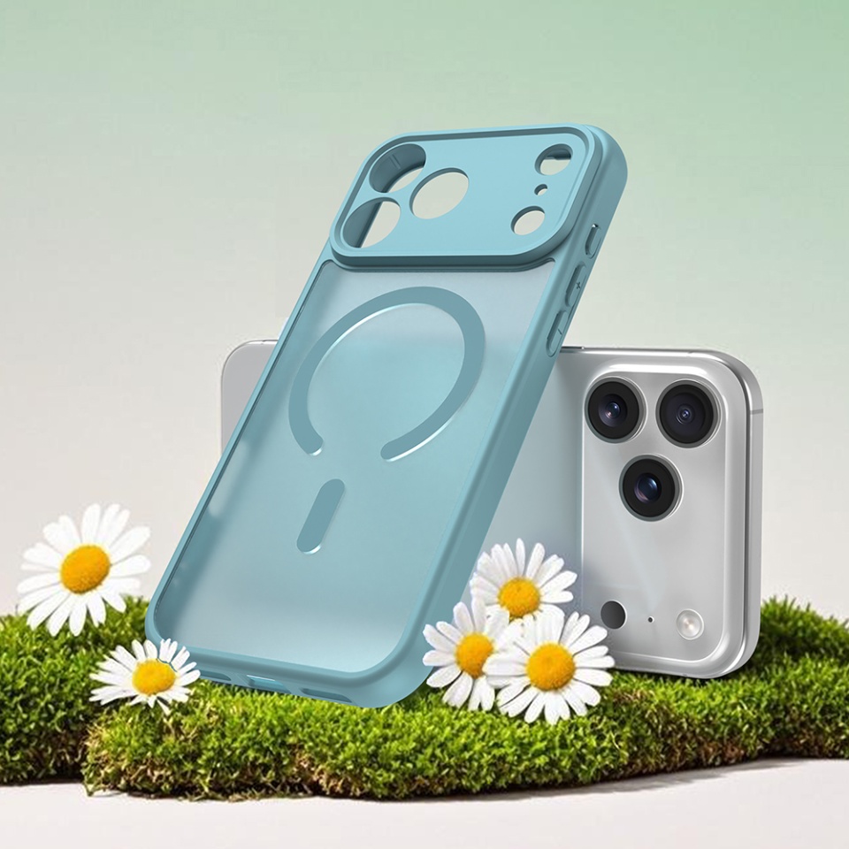 Husa pentru iPhone 17 Pro, SKYDDAR INNOVATION, HaloFrost MagSafe II, Antisoc, set cu sticker, Verde menta - 1 | YEO
