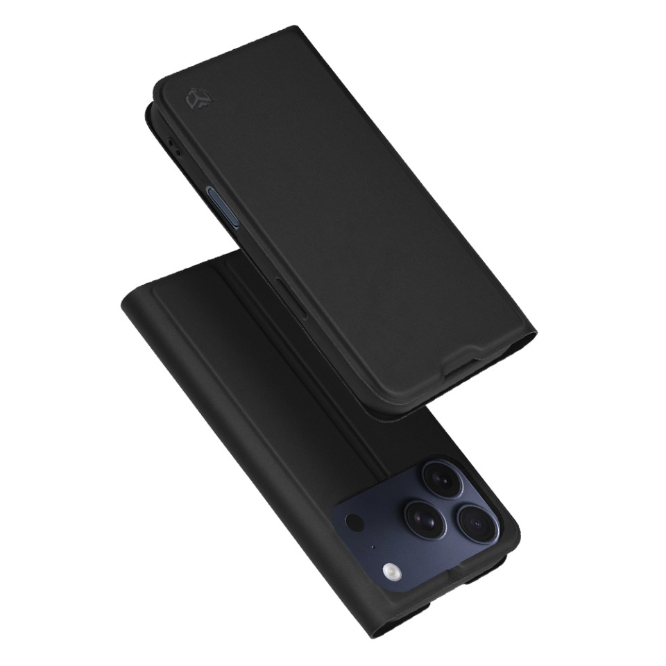 Husa pentru iPhone 17 Pro, SKYDDAR INNOVATION, Magskin Book, tip Carte cu Portofel Interior, set cu sticker, Negru - 3 | YEO