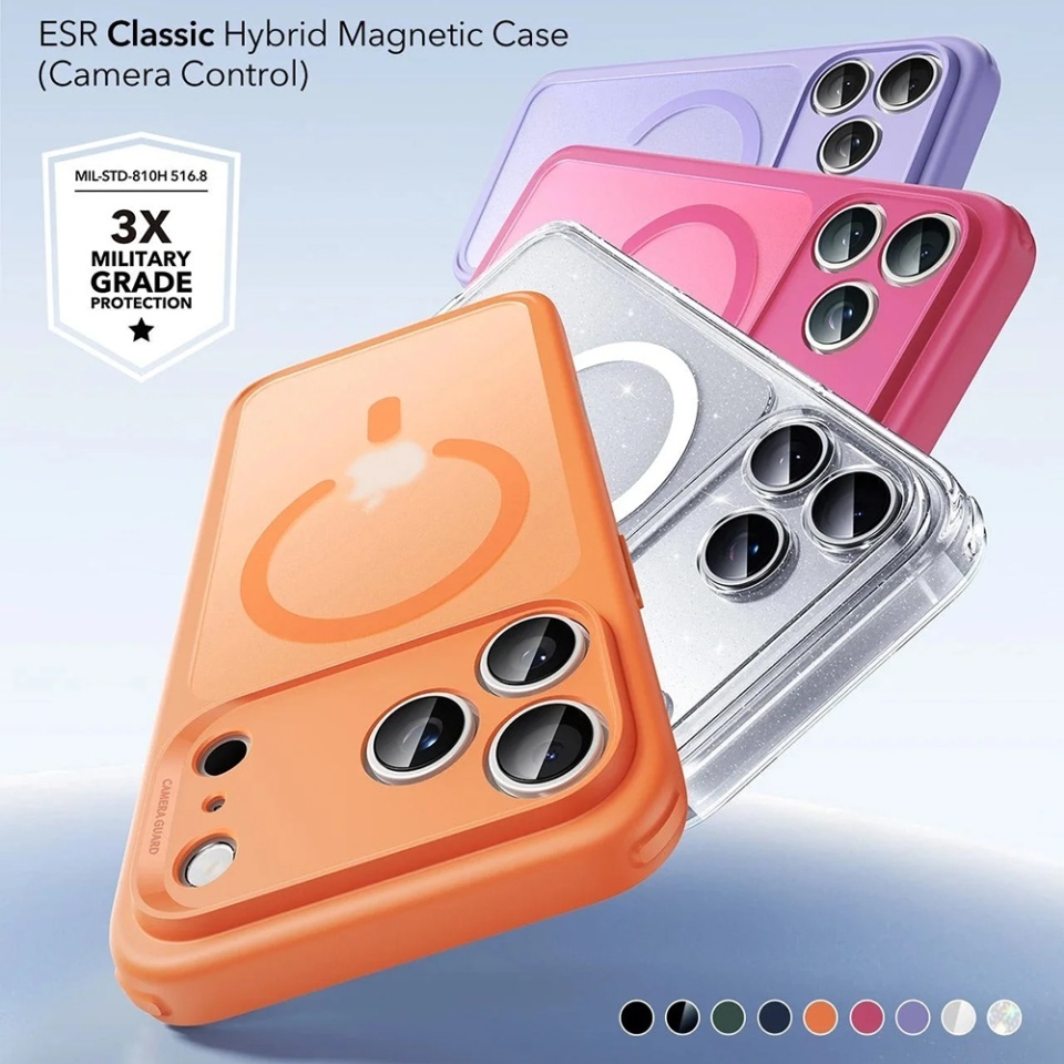Husa pentru iPhone 17 Pro, slim, ESR Classic Hybrid HaloLock, Mata - 1 | YEO