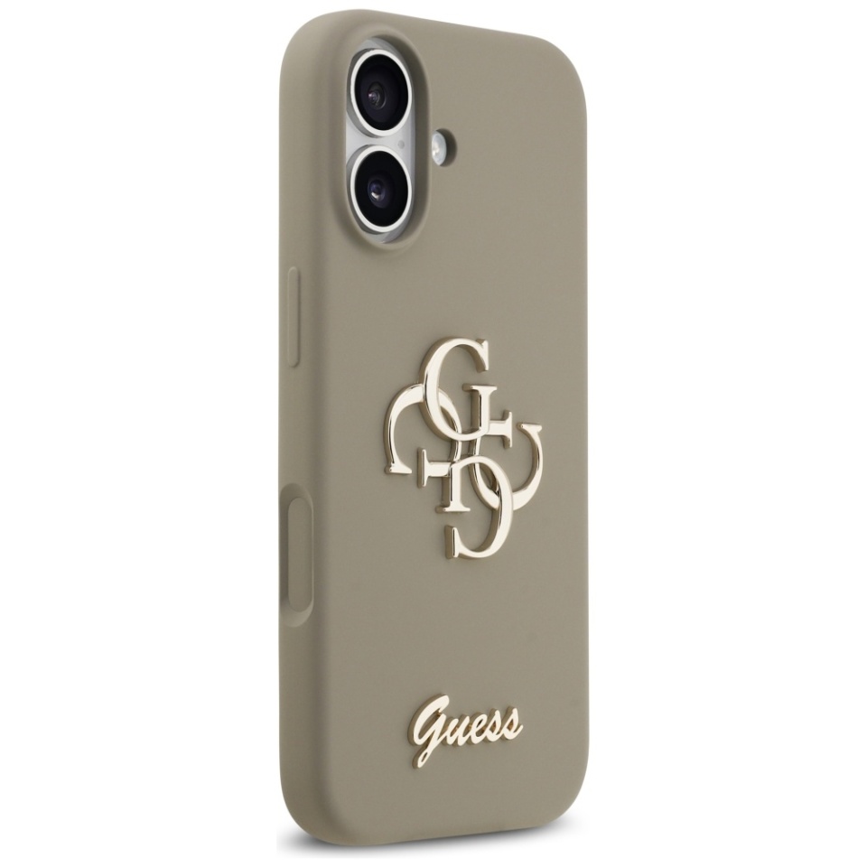 Husa pentru iPhone 17, Silicone Big 4G Script, Protectie Slim, Maro