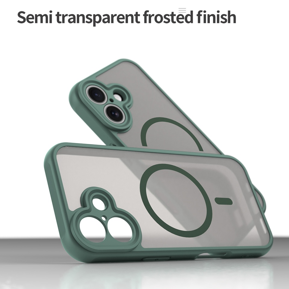Husa pentru iPhone 17, SKYDDAR INNOVATION, HaloFrost MagSafe II, Antisoc, set cu sticker, Verde - 2 | YEO