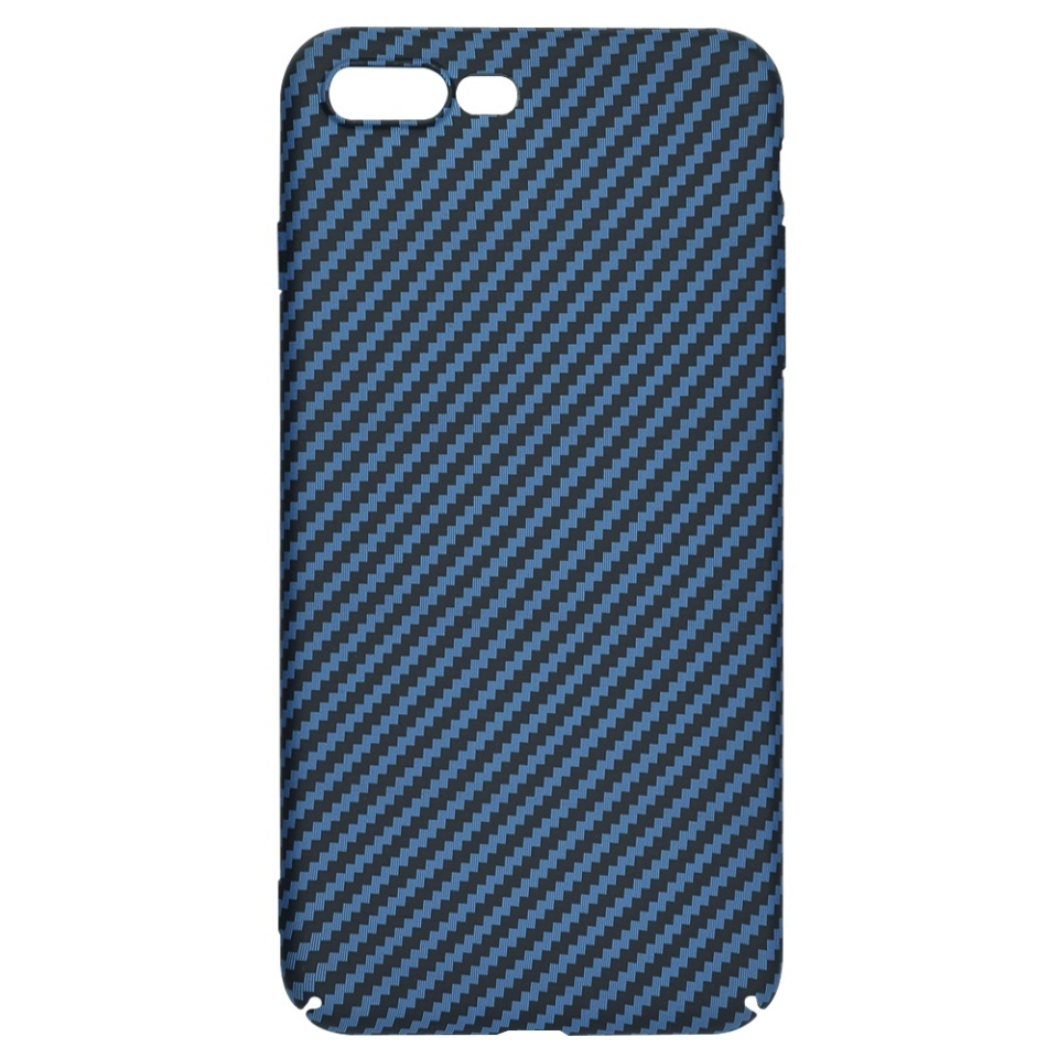 Husa pentru iPhone 8 Plus / 7 Plus, SKYDDAR INNOVATION, textura carbon, Carbonite FiberShell, set cu sticker, Cyan, - 3 | YEO